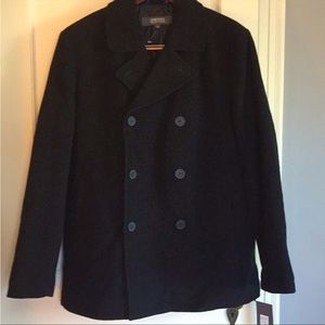 NEW - Black Wool Men’s peaccoat - Kenneth Cole Reaction - Never worn.